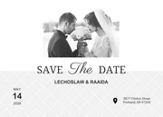 Simple Black and White Save The Date Postcards - Page 1