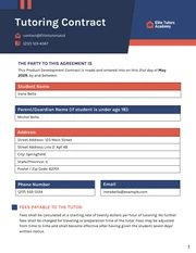 Tutoring Contract Template - Seite 1