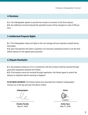 Freelance Videographer Contract Template - page 3