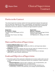 Clinical Supervision Contract Template - Página 1