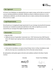 Wedding Officiant Contract Template - page 2