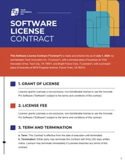 Software License Contract Template - page 1