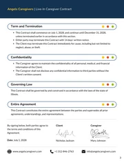 Live-In Caregiver Contract Template - page 3