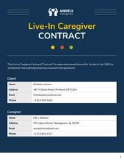 Live-In Caregiver Contract Template - Seite 1