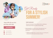 Peach Summer Fashion Direct Mail Postcard - page 1