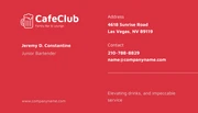 Professional Red and Blue Bartender Business Card - Page 2
