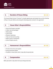 House Sitting Contract Template - Page 2