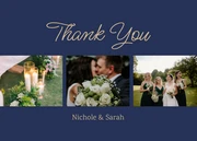 Navy And Gold Elegant Wedding Thank You Postcard - Page 1