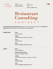 Restaurant Consulting Contract Template - Seite 1