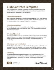 Club Contract Template - page 1