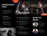Modern Black White and Orange Gym Tri Fold Brochure - Page 2