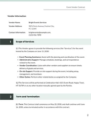 Event Vendor Contract Template - page 2