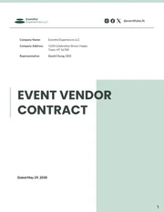 Event Vendor Contract Template - Página 1