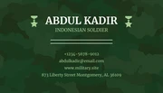 Dark Green Modern Pattern Professional Military Business Card - page 2