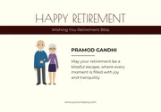 Cream and Brown Minimalist Clean Retirement Card - Page 1