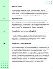 School Photography Contract - Pagina 2