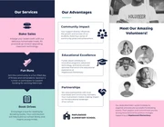 Pink and Dark Blue School Fundraising Tri-fold Brochure - Page 2