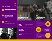Simple Purple and Yellow Funeral Service Tri-fold Brochure - Page 2