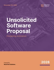 Purple Orange Minimalist Unsolicited Software Proposal - Page 1