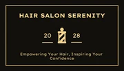 Black & Gold Hair salon Serenity Business Card - Seite 1