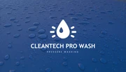Blue And White Simple Photo Pressure Washing Business Card - page 1