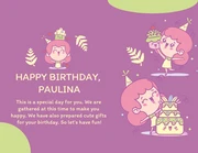 Purple And Green Playful Cheerful Illustration Girls Celebrate Birthday Presentation - Page 2