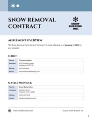 Snow Removal Contract Template - Page 1