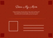 Red Minimalist Pattern Floral Happy Mother's Day Postcard - Page 2