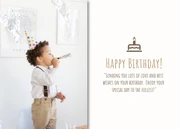 White And Brown Minimalist Simple Modern Baby Birthday Postcard - Page 1