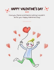 Poster Ilustração Fofa Cinzenta Clara Feliz Dia dos Namorados