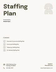 Light Beige and Green Earth Tone Staffing Plan - Page 1