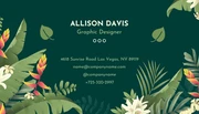 Dark Green Modern Tropical Illustration Graphic Design Business Card - Page 2