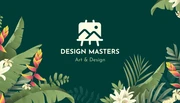 Dark Green Modern Tropical Illustration Graphic Design Business Card - Page 1
