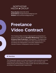 Freelance Video Contract Template - صفحة 1