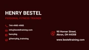Simple Red Physical Trainer Business Card - Page 2