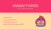 Pink And Yellow Cute Illustration Cake Business Card - Page 2