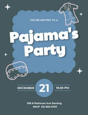 Dark Blue And Orange Pajama Party Invitation - Venngage
