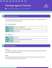 Nursing Agency Contract Template - صفحة 1