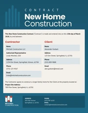 New Home Construction Contract Template - Página 1