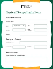 Physical Therapy Intake Form Template - Seite 1