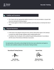 Security Training Contract Template - Page 3