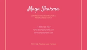 Pink Minimalist Illustration Yoga Instructor Business Card - page 2