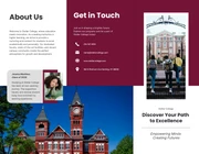Maroon And White Minimalist Clean College Brochures - Page 1