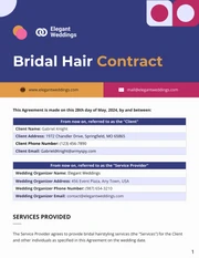 Bridal Hair Contract Template Free - Pagina 1