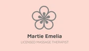 Peach and Gray Massage Therapist Business Card - Page 1