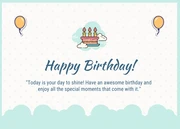 Light Blue And White Playful Illustration Happy Birthday Postcard - Page 1