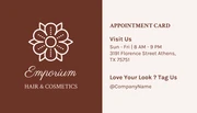 Beige And Brown Simple Aesthetic Salon Appointment Business Card - Page 1