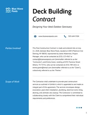 Pool Construction Contract Template - Página 1