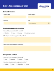 Blue and Yellow Minimalist Evaluation Forms - page 1