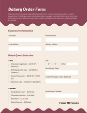 Bakery Order Form Template - Seite 1